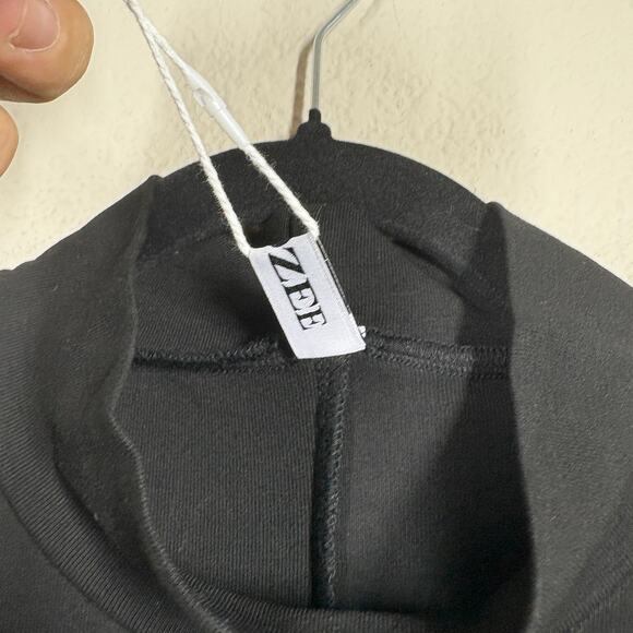 Uoozee Size Medium Mock Neck Accordion Pleat Maxi Dress Black Sleeveless - Picture 9 of 12